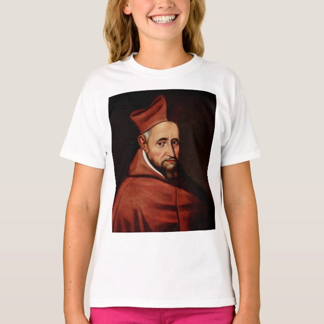 St. Robert Bellarmine Roman Library Art T-Shirt (Front)