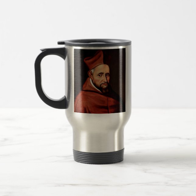 St. Robert Bellarmine Roman Library Art Travel Mug (Left)
