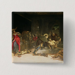 St. Roch Curing the Plague 15 Cm Square Badge