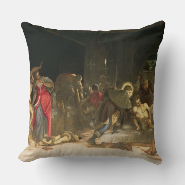 St. Roch Curing the Plague Cushion (Front)