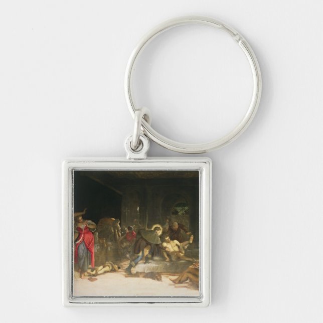 St. Roch Curing the Plague Key Ring (Front)