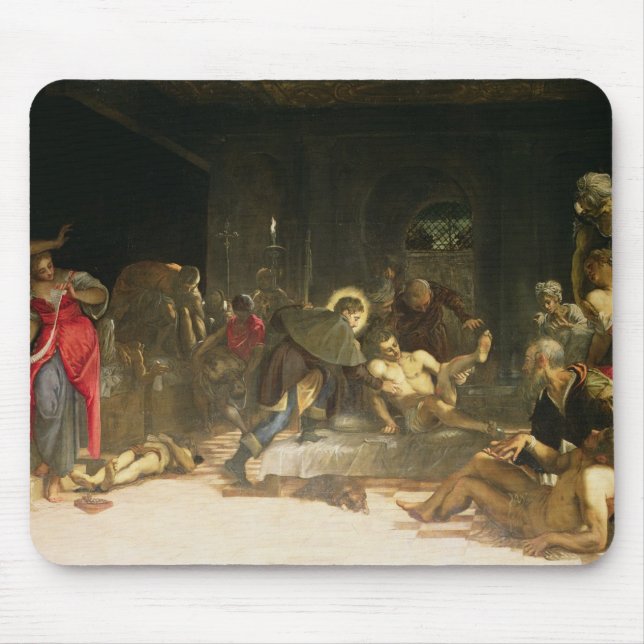 St. Roch Curing the Plague Mouse Pad (Front)