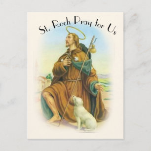 St. Roch Rocco Italian Patron Saint of Dogs Postcard