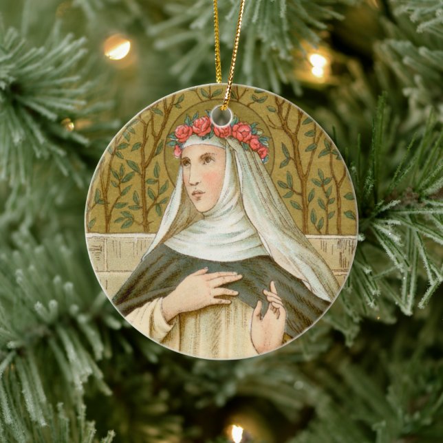 St. Rose of Lima (BK 020) Ceramic Tree Decoration (Tree)