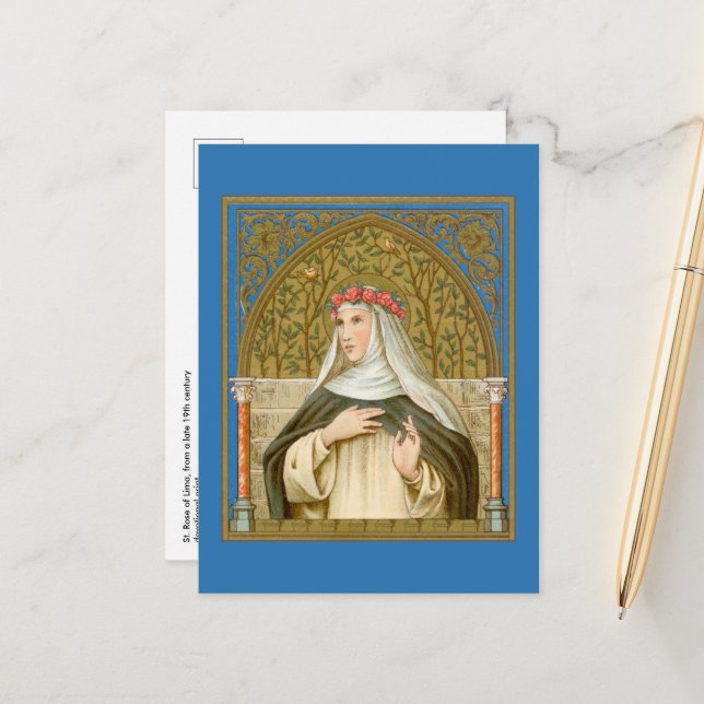 St. Rose of Lima (BK 020) Postcard (Front/Back In Situ)