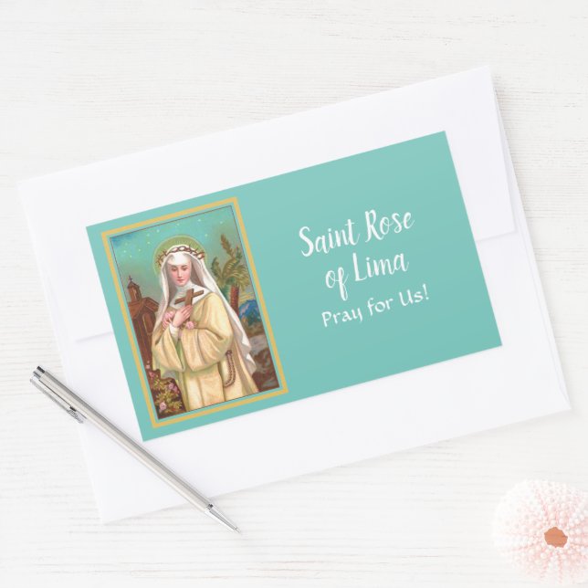 St. Rose of Lima by Night (M 024) Rectangular Sticker (Envelope)