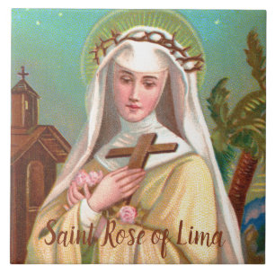 St. Rose of Lima by Night (M 024) Tile