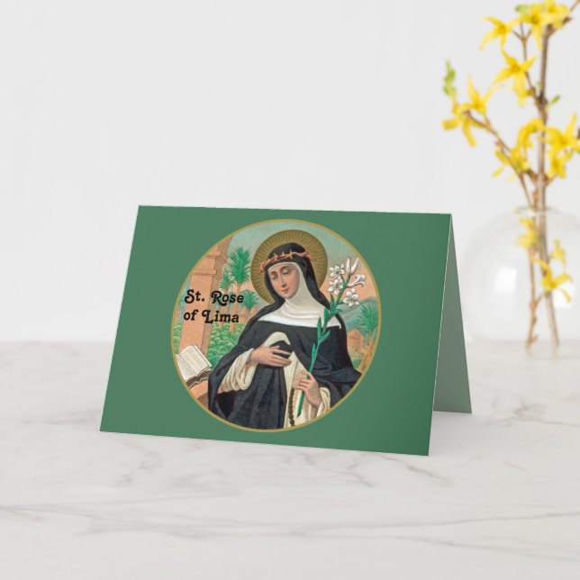 St. Rose of Lima (Detail; K 48) Card (Yellow Flower)