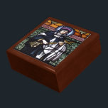St. Rose of Lima -pray for us-stained glass window Gift Box<br><div class="desc">Photograph of a beautiful stained glass window of St. Rose of Lima, which is now in the "public domain". Some of the products with this picture also say "St. Rose of Lima, pray for us". Feel free to change the background colours and/or add your own words via the customisation tools....</div>