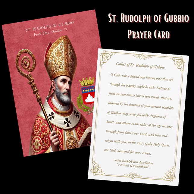 St. Rudolph of Gubbio Italian Saint Prayer Card (Creator Uploaded)