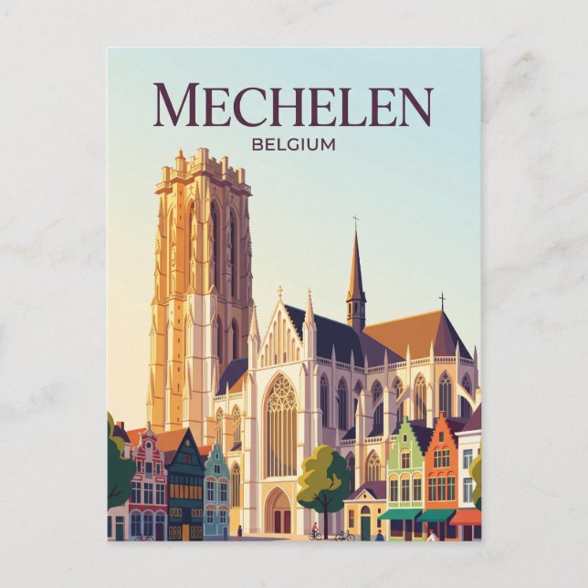 St. Rumbold's Cathedral, Mechelen, Flanders, Belgi Postcard (Front)