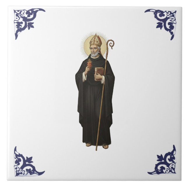 St Saint Augustine Religious Christian Tile (Front)