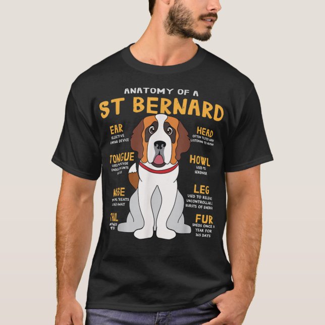 St Saint Bernard Anatomy Funny Dog Mum Dad G T-Shirt (Front)