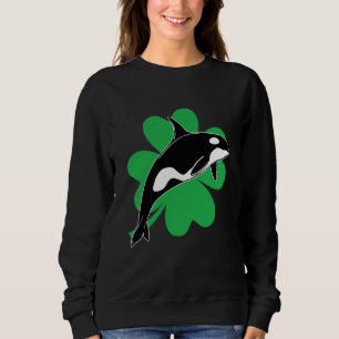 St Saint Patrick's Day Whale Orcas Men Women Kids Sweatshirt