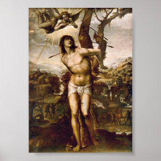 St. Sebastian and Madonna with Saints by Il Sodoma Poster