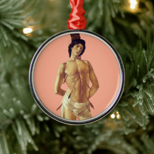 St. Sebastian by Boticelli, recontextualized Metal Tree Decoration