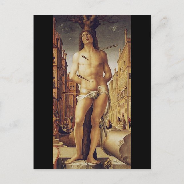 St Sebastian by Liberale Da Verona Postcard (Front)