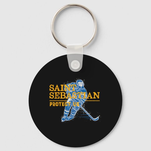St Sebastian Hockey Patron Saint Of Sports Athlete Key Ring (Front)