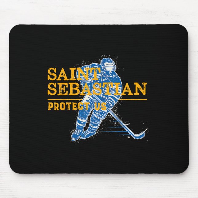 St Sebastian Hockey Patron Saint Of Sports Athlete Mouse Pad (Front)