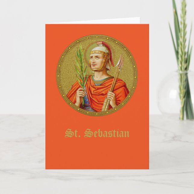 St. Sebastian (SNV24) (RndIm)  Blank Greeting Card (Front)
