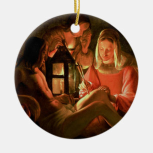 St. Sebastian tended by the Holy Woman (oil on can Ceramic Tree Decoration