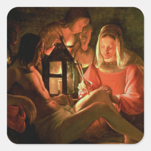 St. Sebastian tended by the Holy Woman (oil on can Square Sticker