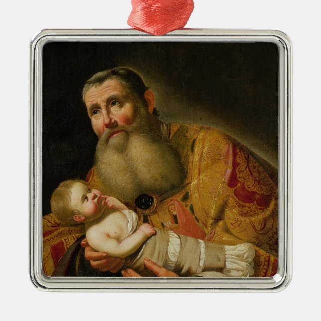 St. Simeon Presenting the Infant Christ Metal Tree Decoration (Front)