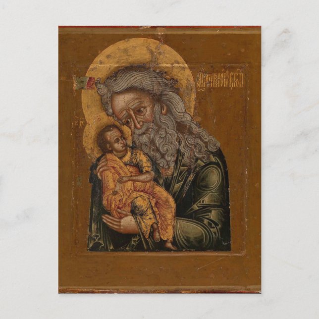 St. Simeon the God-Receiver Orthodox Icon Postcard (Front)