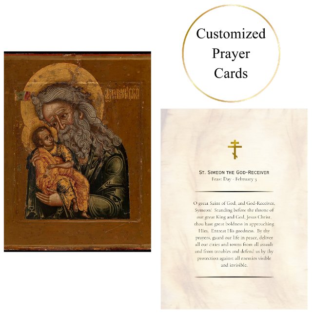 St. Simeon the God-Receiver Orthodox Prayer Card   (Creator Uploaded)