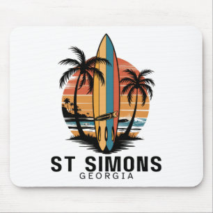 St Simons Beach Georgia Surfing Surfer _1 Mouse Pad