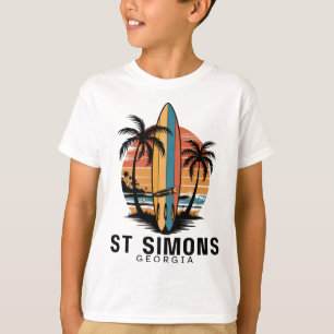 St Simons Beach Georgia Surfing Surfer _1  T-Shirt