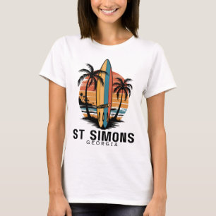 St Simons Beach Georgia Surfing Surfer _1 T-Shirt