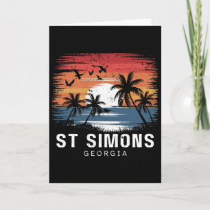 St Simons Beach Georgia Surfing Surfer  Card