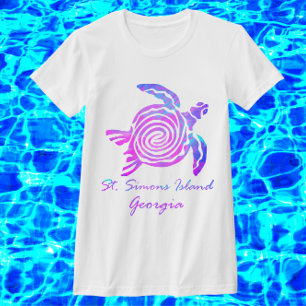 St. Simons Island GA Vibrant Ocean Sea Turtle T-Shirt