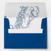 St. Simons Island Georgia Map Navy Blue Wedding
