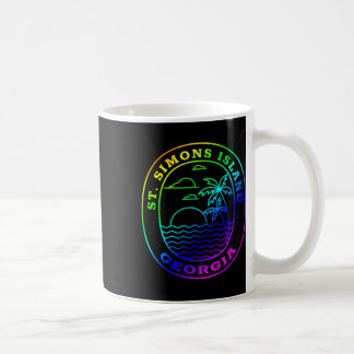 St. Simons Island Georgia Rainbow Palm Tree Beach Coffee Mug