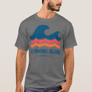 St Simons Island Georgia Vintage Wave TShirt
