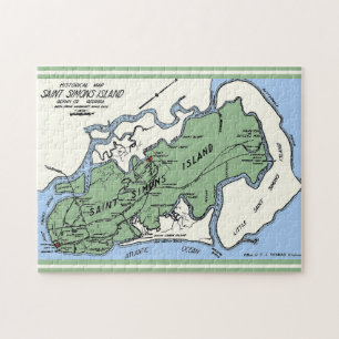 St Simons Island Map Jigsaw Puzzle