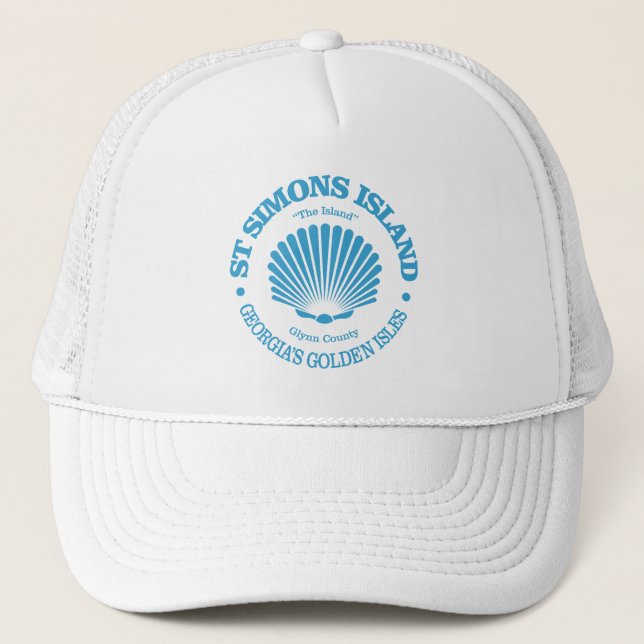 St Simons Island (seashell) Trucker Hat (Front)