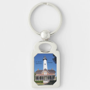 St. Simons Lighthouse metal key chain
