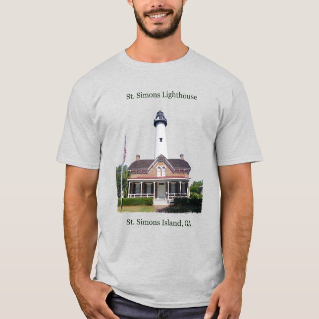 St. Simons Lighthouse shirt black lettering (Front)