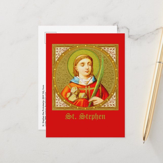St. Stephen (SNV 26) (Square Image) Vertical Postcard (Front/Back In Situ)