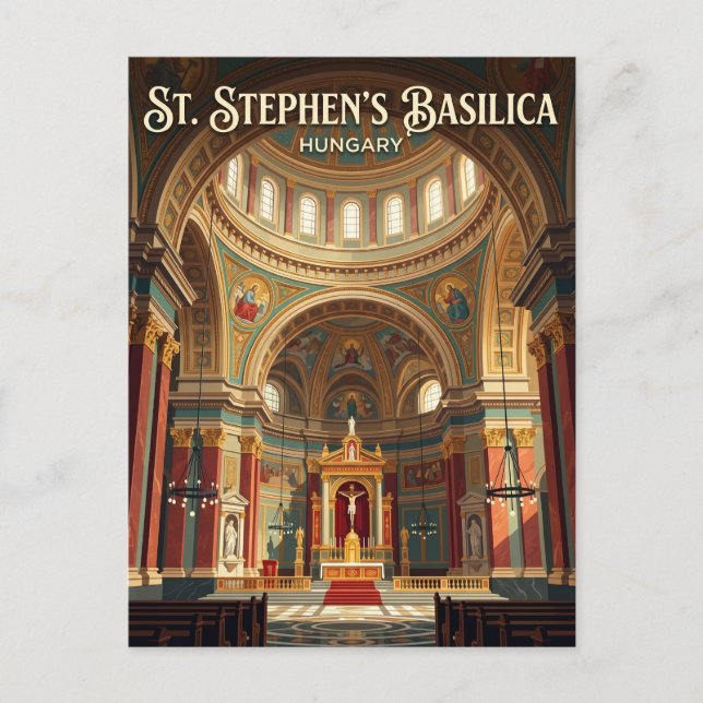 St. Stephen's Basilica Hungary Postcard (Front)