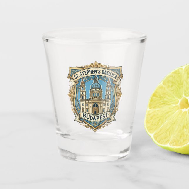 St. Stephen's Basilica Hungary Shot Glass (Front)