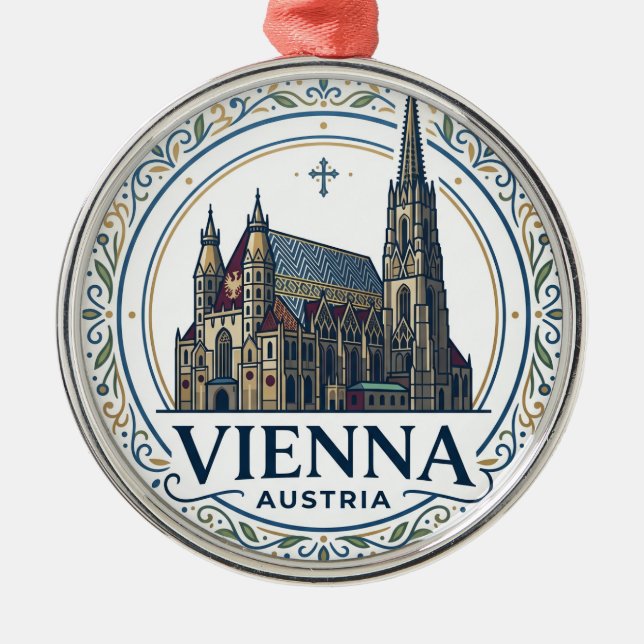 St. Stephen's Cathedral Austria Metal Tree Decoration (Front)