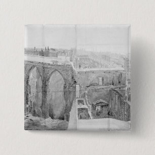 St. Stephen's, House of Lords after the fire 15 Cm Square Badge