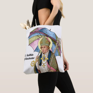 St. Swithin with Umbrella Tote Bag