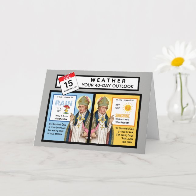 St. Swithin's Day Weather Forecast Greeting Card (Small Plant)
