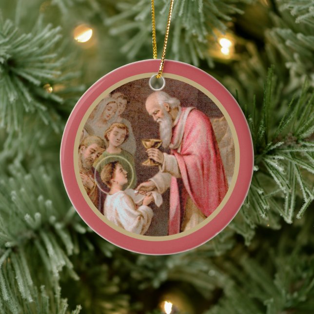 St. Tarcisius Receiving the Eucharist (BL 02) x2 Ceramic Tree Decoration (Tree)