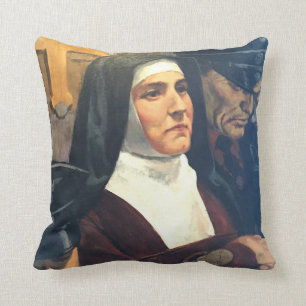 St. Teresa Benedicta of the Cross & St John of God Cushion